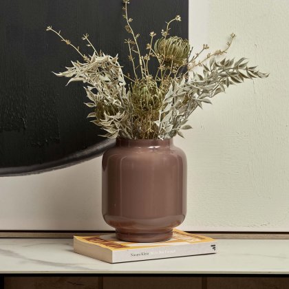 Glass Base Vase in Misty Rose - Large Glass Base Vase in Misty Rose - Large