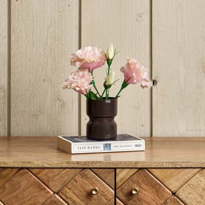 Glass Drum Vase in Carbon - Small Glass Drum Vase in Carbon - Small