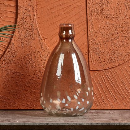 Glass Balloon Vase in Half Luster and Half Cheena Brown