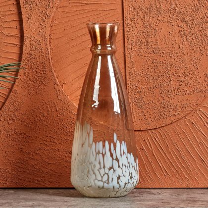 Glass Trumpet Vase in Half Luster and Half Cheena Brown - Small