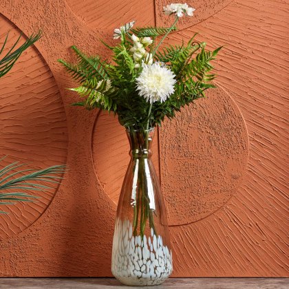 Glass Trumpet Vase in Half Luster and Half Cheena Brown - Small Glass Trumpet Vase in Half Luster and Half Cheena Brown - Small