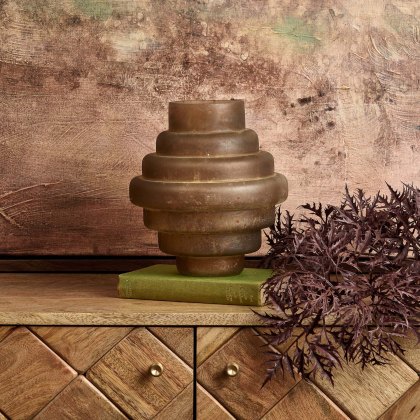 Glass Spirals Vase in Rust Glass Spirals Vase in Rust