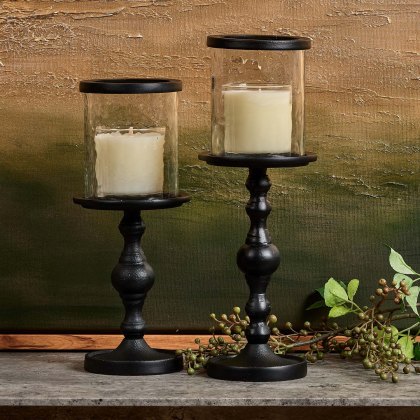 CANDLE STAND WITH GASS SMALL BLACK