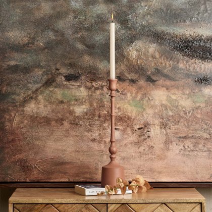 Metal U Roof Candle Stick in Matt Peach - Large Metal U Roof Candle Stick in Matt Peach - Large