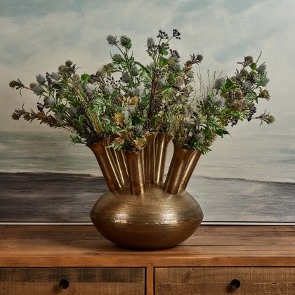 Aluminium Dome Vase in Antique Brass Finish - Medium Aluminium Dome Vase in Antique Brass Finish - Medium