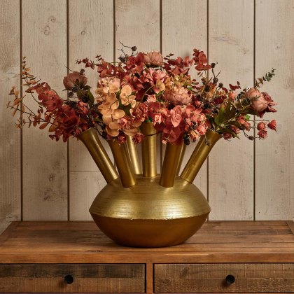 Aluminium Dome Vase in Shiny Brass Finish - Large Aluminium Dome Vase in Shiny Brass Finish - Large