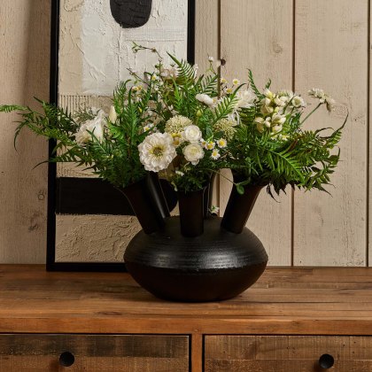 Aluminium Dome Vase in Matt Black Finish - Small Aluminium Dome Vase in Matt Black Finish - Small