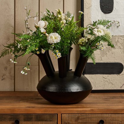 Aluminium Dome Vase in Matt Black Finish - Medium Aluminium Dome Vase in Matt Black Finish - Medium
