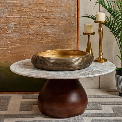 Metal Bowl Tray in Brass Finish - Medium Metal Bowl Tray in Brass Finish - Medium