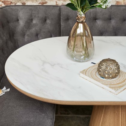 Sutton 200cm Dining Table - Ash with Frampton Corner Bench LHF & Flat Bench in Anthracite Sutton 200cm Dining Table - Ash with Frampton Corner Bench LHF & Flat Bench in Anthracite