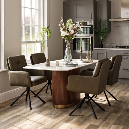 West Bay Dining Table 180cm with 4x Parma Dining Chairs in Olive West Bay Dining Table 180cm with 4x Parma Dining Chairs in Olive