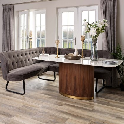 West Bay Dining Table 180cm with Frampton Corner Bench RHF in Anthracite West Bay Dining Table 180cm with Frampton Corner Bench RHF in Anthracite