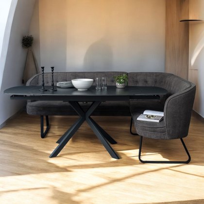 Toscana Motion Table Black with LHF Frampton Corner Bench in Anthracite Toscana Motion Table Black with LHF Frampton Corner Bench in Anthracite