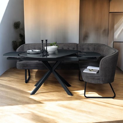 Toscana Motion Table Black with LHF Frampton Corner Bench in Anthracite Toscana Motion Table Black with LHF Frampton Corner Bench in Anthracite