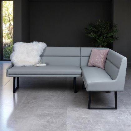 Jupiter Corner Bench in Light Grey LHF Jupiter Corner Bench in Light Grey LHF