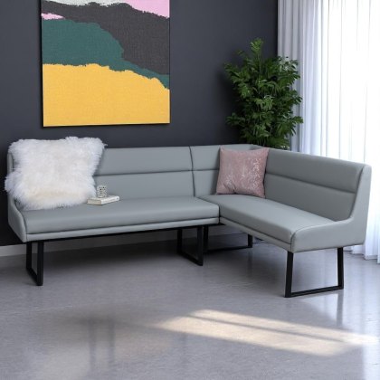 Jupiter Corner Bench in Light Grey LHF Jupiter Corner Bench in Light Grey LHF