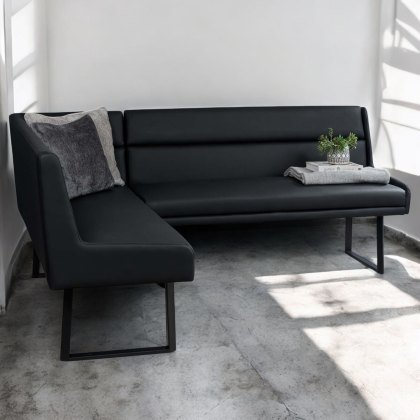 Jupiter Corner Bench in Black RHF Jupiter Corner Bench in Black RHF