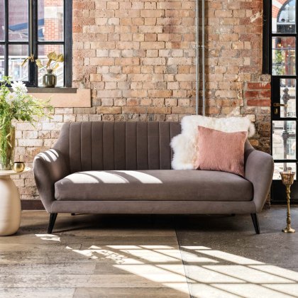 Borough 3 Seater Sofa in Taupe Velvet Borough 3 Seater Sofa in Taupe Velvet