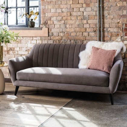 Borough 3 Seater Sofa in Taupe Velvet Borough 3 Seater Sofa in Taupe Velvet