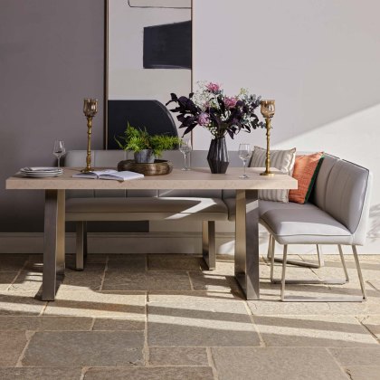 Neptune 180cm Dining Table with LHF Corner Bench - Misty Neptune 180cm Dining Table with LHF Corner Bench - Misty