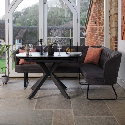 Saturn Dark Grey Motion Table with LHF Frampton Corner Bench - Anthracite Saturn Dark Grey Motion Table with LHF Frampton Corner Bench - Anthracite