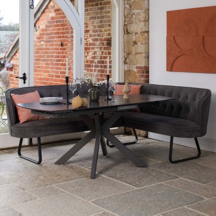 Saturn Dark Grey Motion Table with LHF Frampton Corner Bench - Anthracite Saturn Dark Grey Motion Table with LHF Frampton Corner Bench - Anthracite