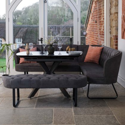 Saturn Dark Grey Motion Table with LHF Frampton Corner Bench & Low Bench - Anthracite Saturn Dark Grey Motion Table with LHF Frampton Corner Bench & Low Bench - Anthracite