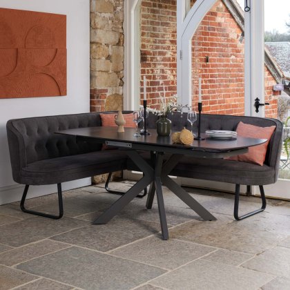 Saturn Dark Grey Motion Table with RHF Frampton Corner Bench - Anthracite Saturn Dark Grey Motion Table with RHF Frampton Corner Bench - Anthracite