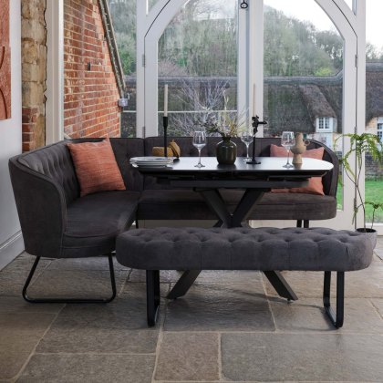 Saturn Dark Grey Motion Table with RHF Frampton Corner Bench & Low Bench - Anthracite Saturn Dark Grey Motion Table with RHF Frampton Corner Bench & Low Bench - Anthracite