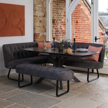 Saturn Dark Grey Motion Table with RHF Frampton Corner Bench & Low Bench - Anthracite Saturn Dark Grey Motion Table with RHF Frampton Corner Bench & Low Bench - Anthracite