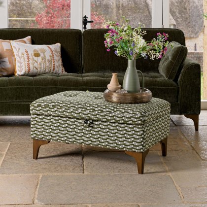 Hartpury Storage Ottoman in Green Maze Hartpury Storage Ottoman in Green Maze
