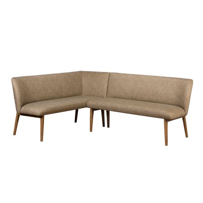 Lucca Corner Bench Dark Oak Leg (Right Hand Facing) - Taupe Lucca Corner Bench Dark Oak Leg (Right Hand Facing) - Taupe