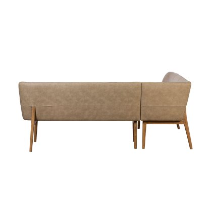 Lucca Corner Bench Dark Oak Leg (Right Hand Facing) - Taupe Lucca Corner Bench Dark Oak Leg (Right Hand Facing) - Taupe