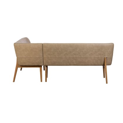 Lucca Corner Bench Dark Oak Leg (Left Hand Facing) - Taupe Lucca Corner Bench Dark Oak Leg (Left Hand Facing) - Taupe