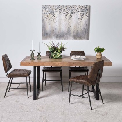 Adelaide 180cm Dining Table & 4 Digby Dining Chairs - Brown Adelaide 180cm Dining Table & 4 Digby Dining Chairs - Brown
