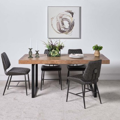 Adelaide 180cm Dining Table & 4 Digby Dining Chairs - Grey Adelaide 180cm Dining Table & 4 Digby Dining Chairs - Grey