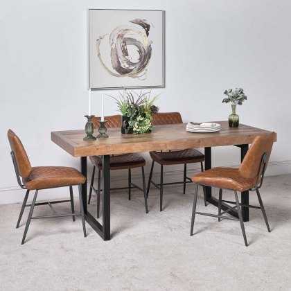 Adelaide 180cm Dining Table & 4 Digby Dining Chairs - Tan Adelaide 180cm Dining Table & 4 Digby Dining Chairs - Tan