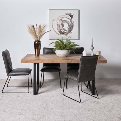 Adelaide 180cm Dining Table & 4 Hardy Dining Chairs - Grey Adelaide 180cm Dining Table & 4 Hardy Dining Chairs - Grey