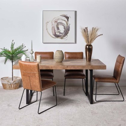 Adelaide 180cm Dining Table & 4 Hardy Dining Chairs - Tan Adelaide 180cm Dining Table & 4 Hardy Dining Chairs - Tan