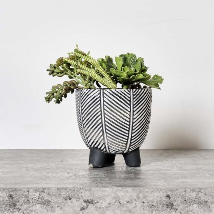 Cement Leaf Vein Pot - Small Cement Leaf Vein Pot - Small