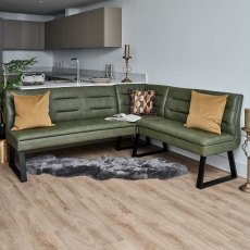 Industrial Corner Bench - Olive Green