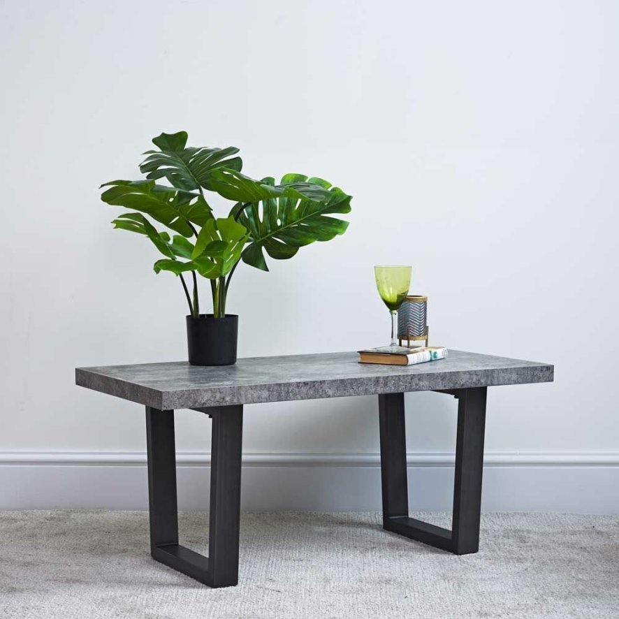 Industrial Coffee Table Faux Concrete