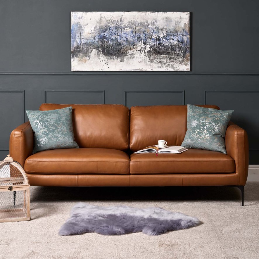Carnaby Leather Sofa 3 Seater Palomino Tan