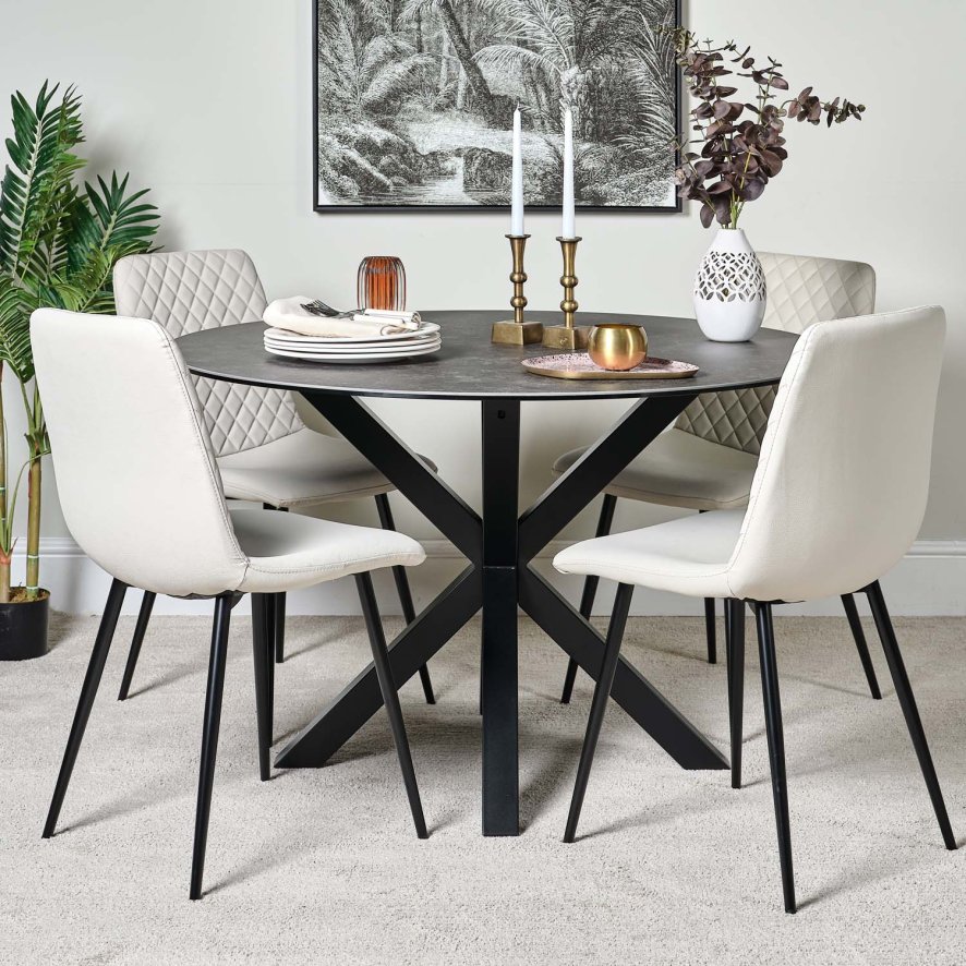 Eastcote Round Dining Table Black