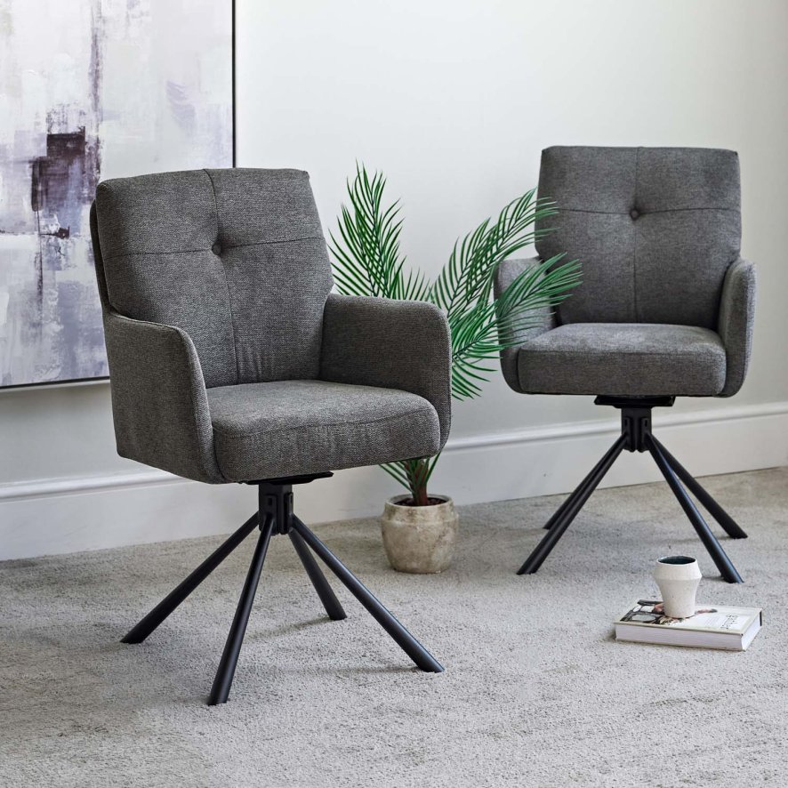 Parma Grey Dining Chair Pocket Sprung Set Of 2