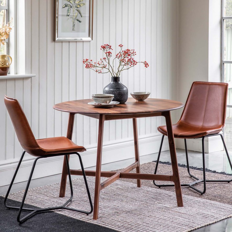 Madison Round Dining Table In Walnut