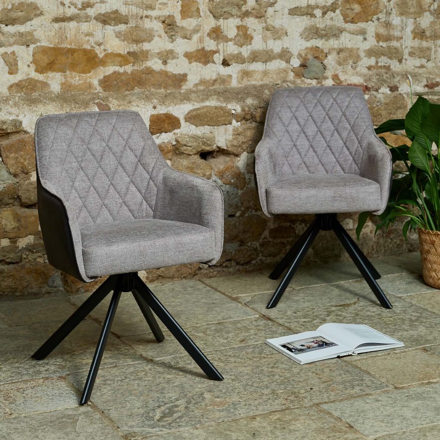 Libby Two Tone Light Dark Grey Dining Chair Set Of 2