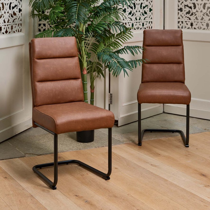 Ava Tan Dining Chair Set Of 2