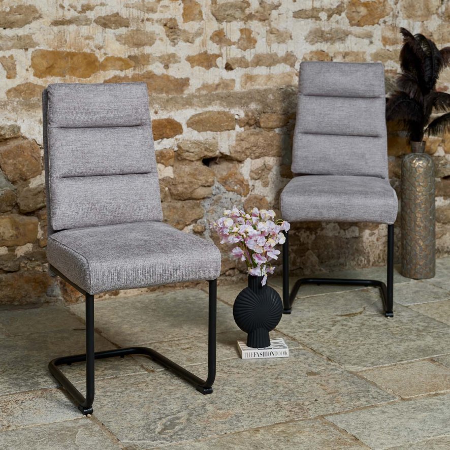 Ava Light Grey Dining Chair Set Of 2