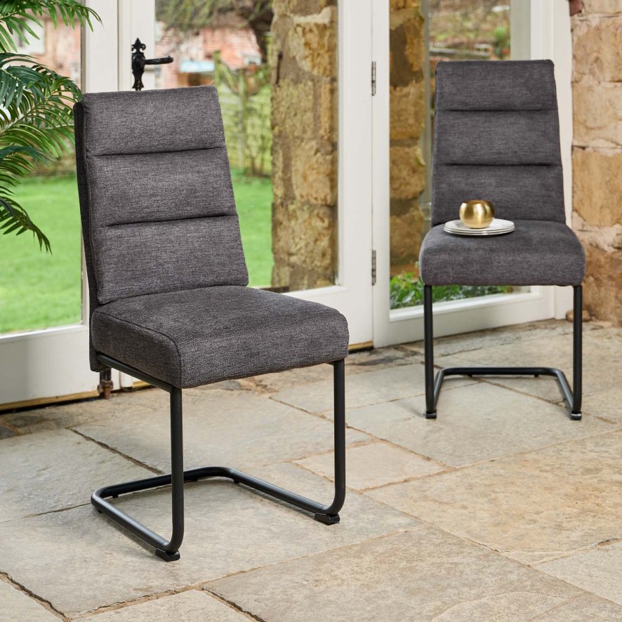 Ava Dark Grey Dining Chair Set Of 2